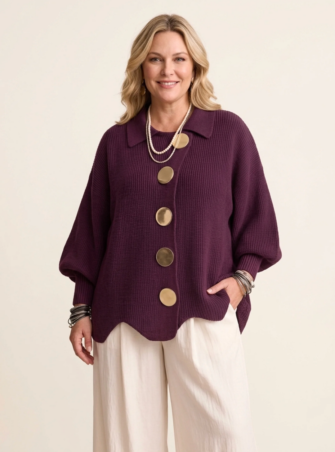 The Isadora — Oversized Button Cardigan