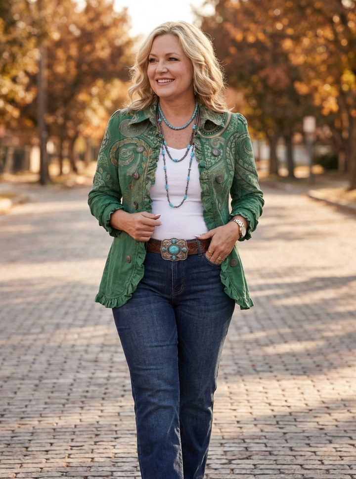 The Adriana — Ruffle Sleeve Jacket