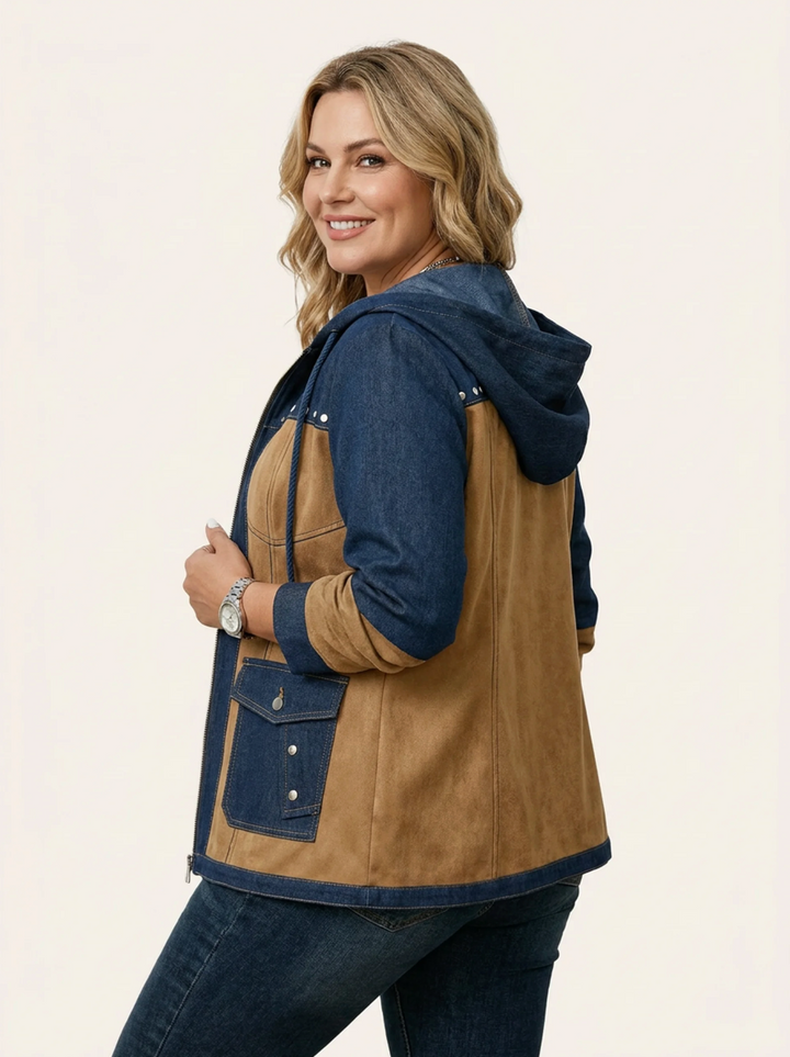 The Sienna — Color Block Hoodie Jacket
