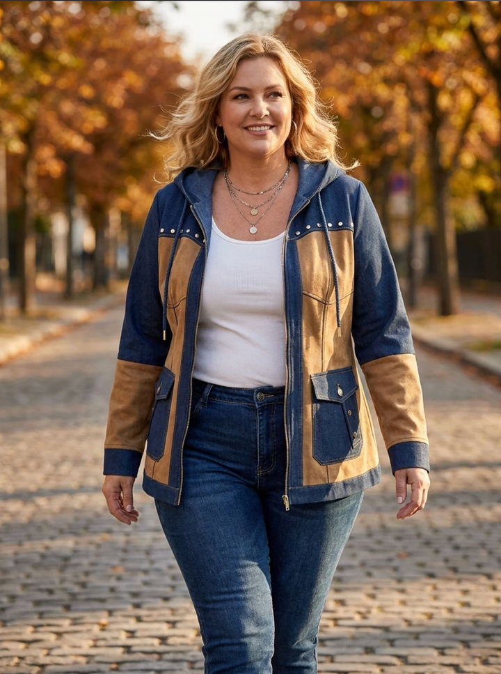 The Sienna — Color Block Hoodie Jacket